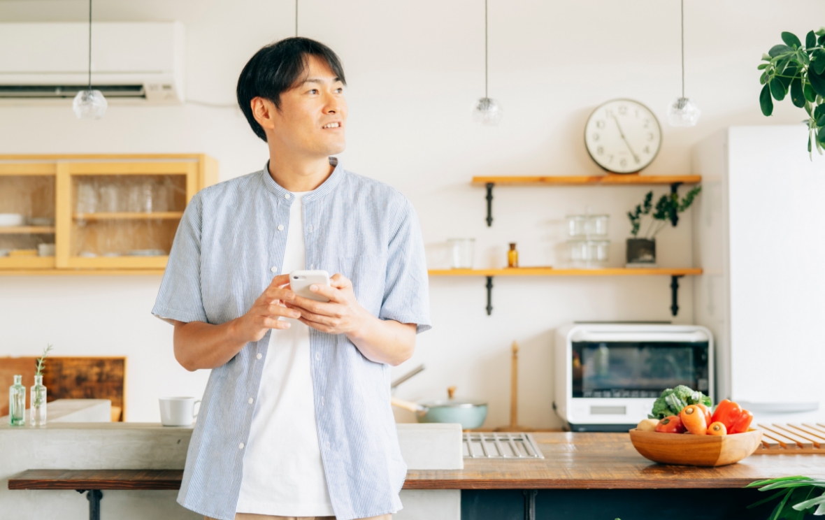 在宅ワークを始めてから、
								朝ゆっくりとできるように